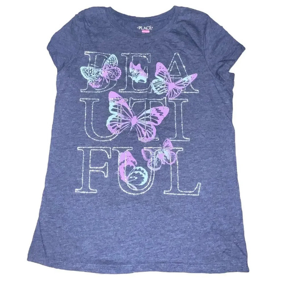 🔥 5 for $30 🔥 The Children’s Place Girls “Beautiful” T-Shirt, 10/12 - Picture 1 of 3
